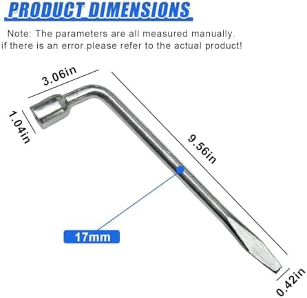 YoRise Car Spare Tire Lug Wrench, 17mm Heavy Duty Steel Auto Socket Repair Tool - Image 2