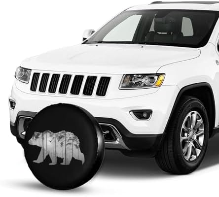 Bear Forest Mist Landscape Spare Tire Cover Camper Tire Wheel Covers - Image 4