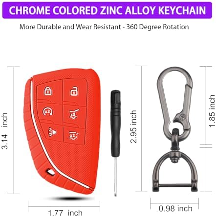 QBUC 2 Pcs for Chevy Key Fob Cover, 6 Buttons Silicone - Image 5