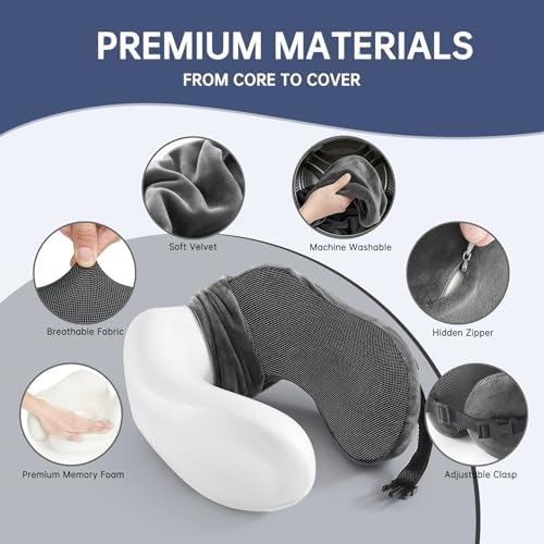 Neck Pillow Memory Foam Adjustable Clasp - Image 3