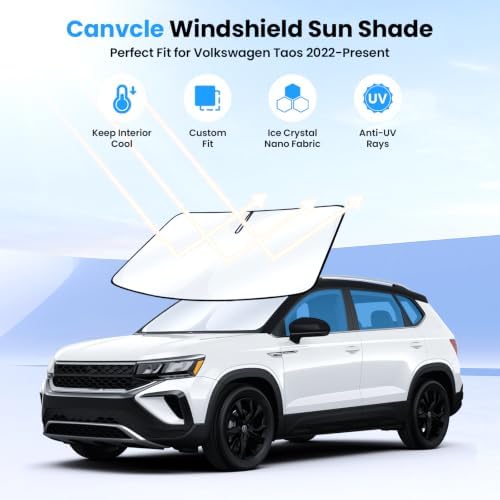 Canvcle Windshield Sun Shade for Volks wagen/VW Taos Accessories 2022-2025 2026 - Image 2