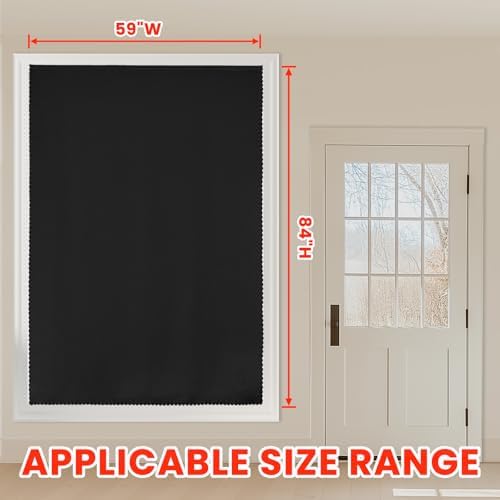 AJAZZ 100% Blackout Shades Window Cover Self Adhesive Curtains Sticky Curtain - Image 6