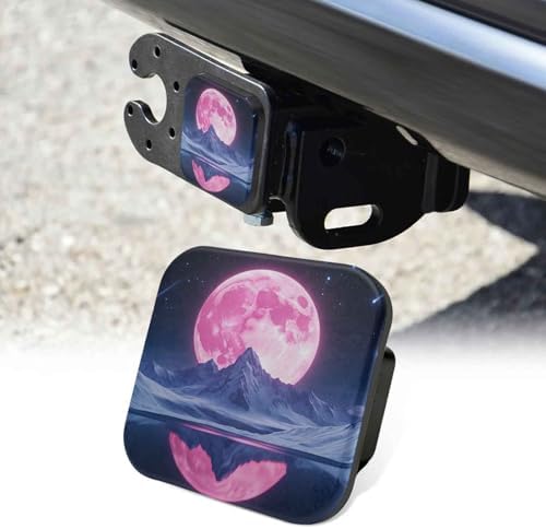 2 Inch Pink Moon Snowy Mountain Trailer Hitch Cover Rubber Receiver Tube Plug by Unknown