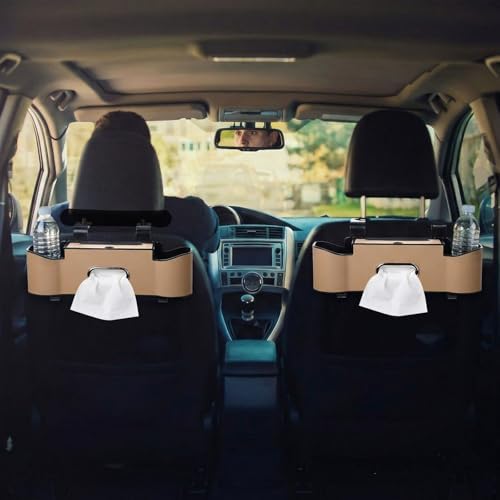 LemonRoad 2 Pack Car Seat Back Storage Box, Tissue 2 Cup Holders - Image 6