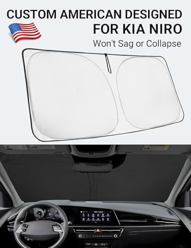 Proadsy Custom Fit 2017-2022 Kia NIRO Windshield Sun Shade, Blocks Heat - Image 2