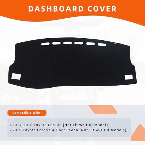 Dashboard Cover Dash Mat Fit for to-yota Corolla 2018-2014, Car Dash Board Mat - Image 2
