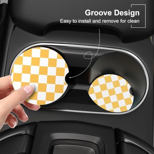 Ceramic Car Coasters – Absorbent Car Cup Holder Coaster Set - Image 5