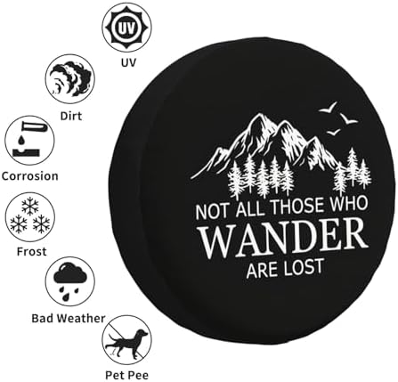 Spare Tire Cover with Not All Those Who Wander are Lost Pattern 16inch - Image 3