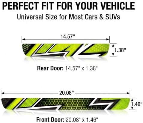 4 PCS Car Door Sill Protector, Lightning Thunder Style Threshold Decor Guard - Image 2