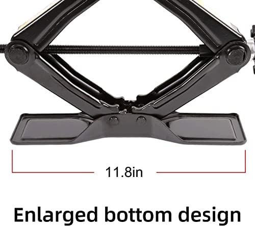 Steel Scissor Jack for Car 1.8 Ton Oversized Base, Tire Changing Kit, Ratchet - Image 2