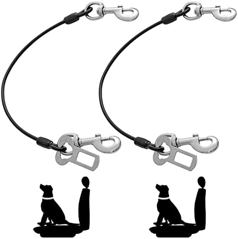 Dog Seat Belt Harness for Car, No Chew Tether Cable Vehicle Dogs Accessories by MiMetty