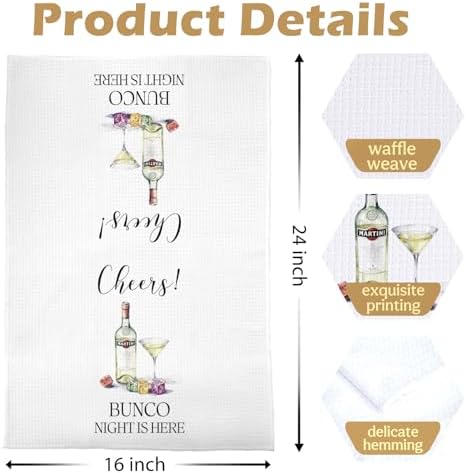 Bunco Martini Kitchen Towel - Image 5