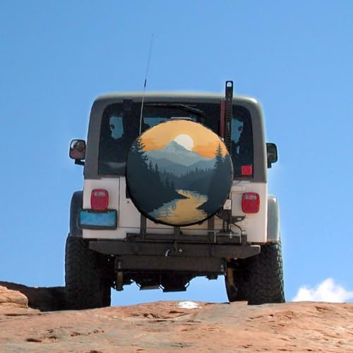 Heavy Duty Spare Tire Cover Mountain Adventure Polyester Universal Spare Wheel - Image 5