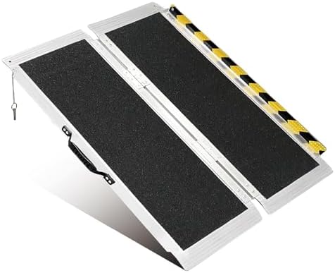 3FT Portable Wheelchair Ramp, Non-Slip Aluminum Folding Handicap Ramp, 800 LBS by THDUGG