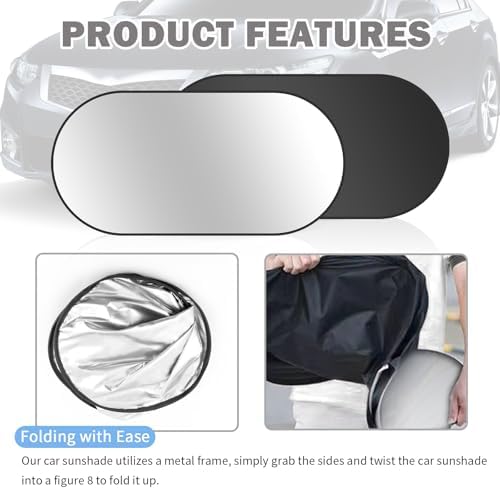 39.37x19.76 Car Rear Window Sun Shade, Foldable Car Window Shades - Image 5