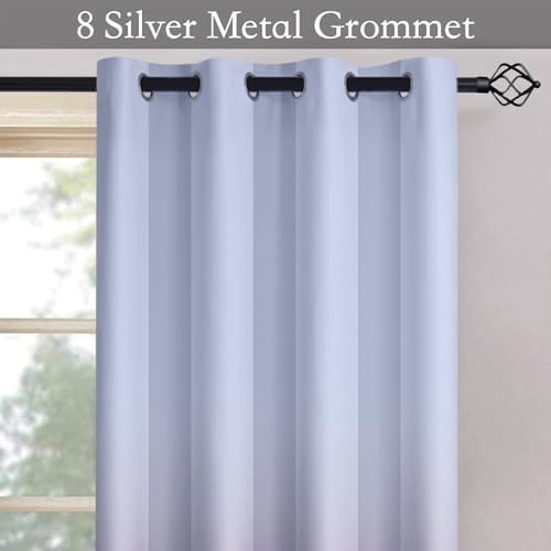 SimpleHome Ombre Gradient Purple White to Gray Curtains - Image 3