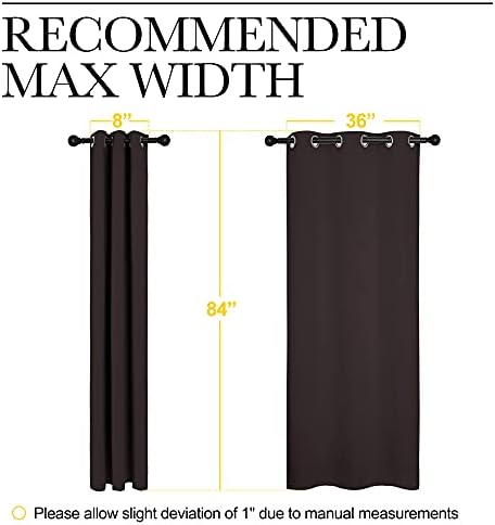 NICETOWN Energy Smart Blackout Curtains, 2 Panels, 42 x 84-in, Toffee Brown - Image 4