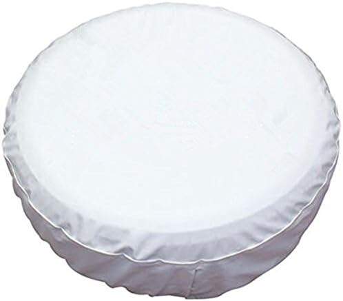 Spare Tire Covers 15 inch PVC Leather White Wheel Tire Cover Rim Protector by HEALiNK