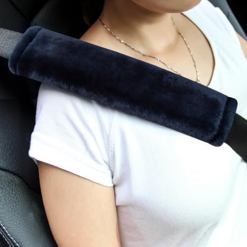 Amooca 2-Pack Soft Furry Universal Seatbelt Cover Car Shoulder Pad by Amooca