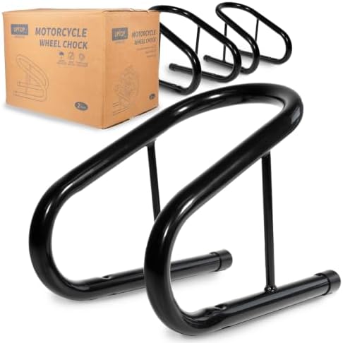 Motorcycle Wheel Chock Stand Kit 5.5" Steel Black 2-Piece by UPTOP