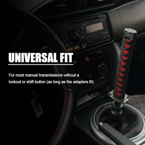 RYANSTAR Katana Shift Knob Samurai Sword Design 4 Adapters Black - Image 4