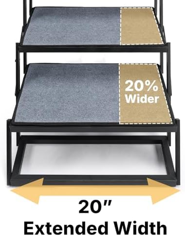 Veehoo Collapsible Dog Stairs for Large Dogs Car Truck SUV, Extra Wide 20" - Image 2