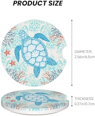Sea Turtle Ocean Car Coasters for Cup Holder - Image 6