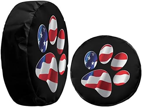 Paws US American Flag Spare Tire Cover Dust-Proof Wheel Tire Cover Fit Trailer - Image 4