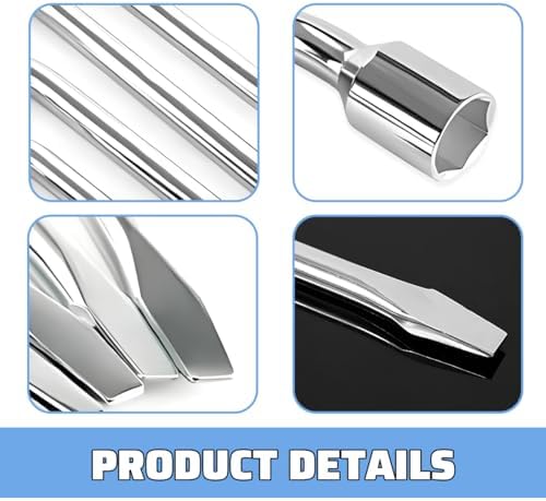 Car Spare Tire Wrench, 23mm L-Type Steel Hexagon Slotted End Socket Tire Repair - Image 4