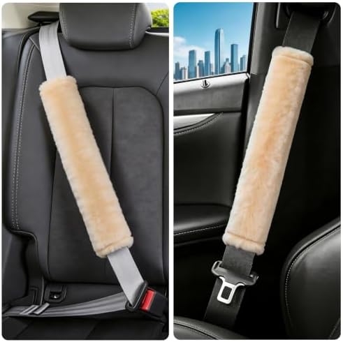 Amooca 15.7in Extra Long Furry Universal Car Seatbelt Cover Shoulder Pad - Image 6