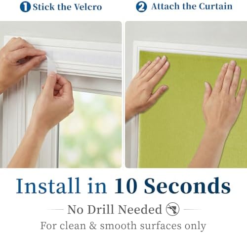 100% Blackout Magic Tape Stick On Curtains Window Shades Pull Down Blackout - Image 3