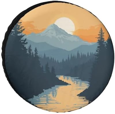 Heavy Duty Spare Tire Cover Mountain Adventure Polyester Universal Spare Wheel by HighonHi