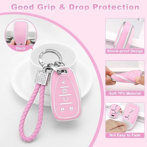 PIFOOG Key Fob Cover fit for Chev 5 Button Soft TPU Car Keys Case Shell - Image 6