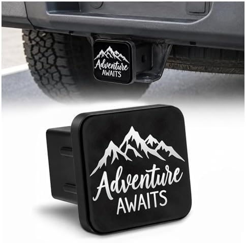 Adventure Awaits Mountain 2" Hitch Cover, Rubber Towing Hitch Covers Hitch by Unknown