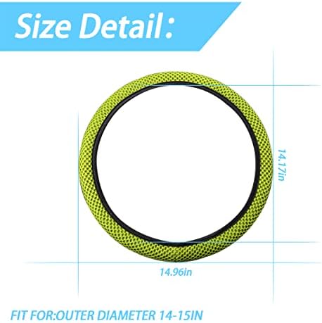 Moly Magnolia 15 Inch Steering Cover, Microfiber Ice Silk, Grass Green - Image 2