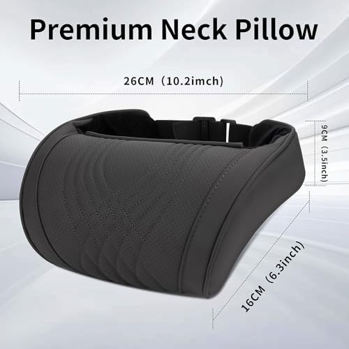 Headrest Car Neck Pillow for Driving Memory Foam Black, 1 Pack - Image 4