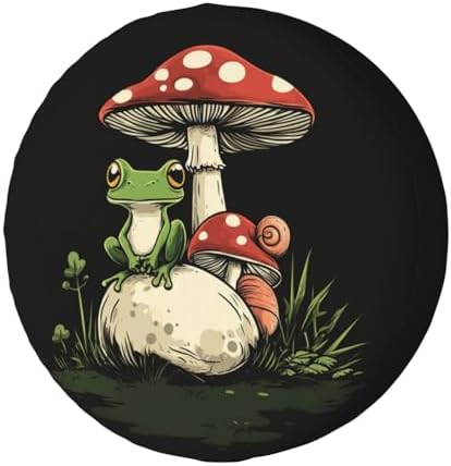 Mushroom Green Frog Spare Tire Cover Dust-Proof Wheel Tire Cover Fit Trailer by Foruidea