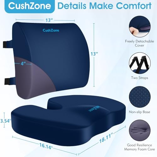 CushZone X-Large Seat Cushion and Lumbar Support Pillow - Image 6