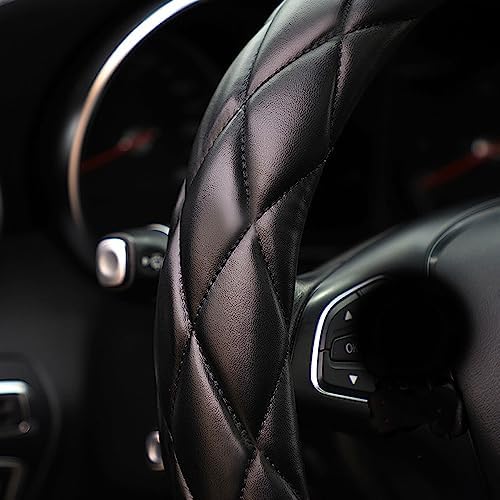 YHONGJT Soft Microfiber Leather Steering Wheel Cover, Universal 15 Inch - Image 4