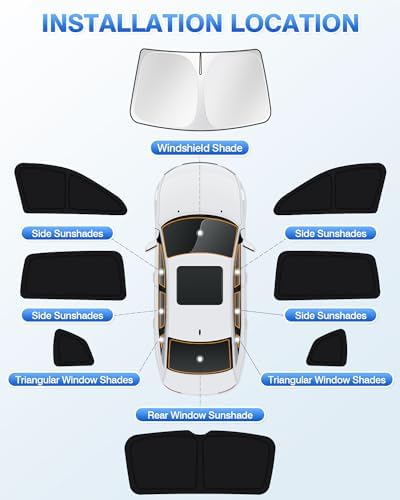 Canvcle Windshield Sun Shade for 2018-2023 Volkswagen VW Tiguan Side Rear - Image 6
