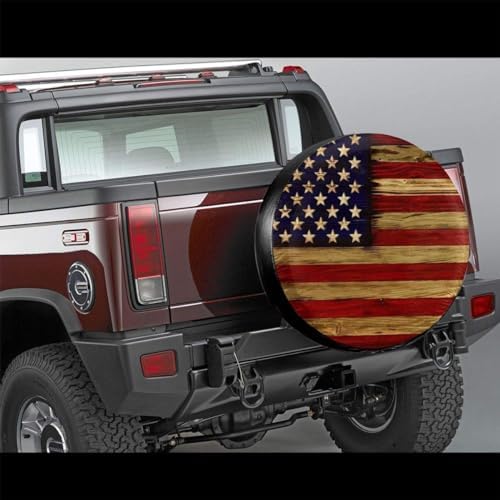 Tire Cover American Flag Potable Polyester Universal Spare Wheel Tire Cover - Image 2
