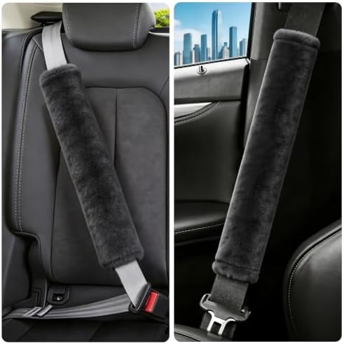 Amooca 19.7in Extra Long Furry Universal Car Seatbelt Cover Shoulder Pad - Image 6
