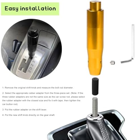 Automatic Shift Knob with Push Button, 5.7" Weighted Shifter Lever Handle Car - Image 5