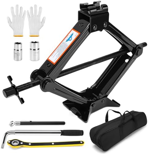 Car Jack Kit, Scissor Jack for Car 2.5 Ton Portable Cars Jack by KAKO