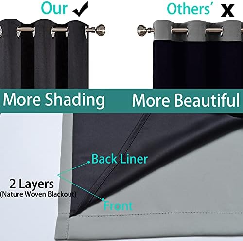 Yakamok 100% Blackout Lined Panels, Thermal Insulated Blackout Curtains - Image 5