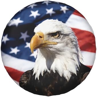 American Flag Star Spare Tire Cover USA Eagle Wheel Covers 17 Inch - Image 2