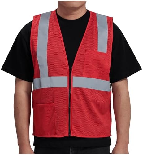 AYKRM 2 Pocket Mesh High Visibility Reflective Safety Vest by AYKRM