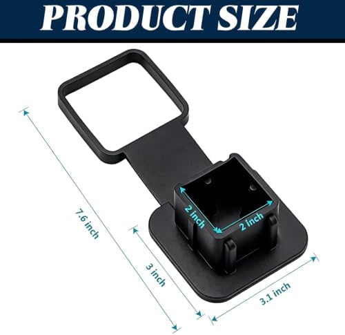 2 Inch Trailer Hitch Cover, Tow Hitch Square Mouth Receiver Plug Protector - Image 2