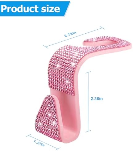 Zpana 4PCS Bling Car Seat Headrest Hooks, Crystal Rhinestones - Image 2