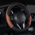 Auto Car Genuine Leather Steering Wheel Cover Anti Slip Wrap 15" by Follicomfy